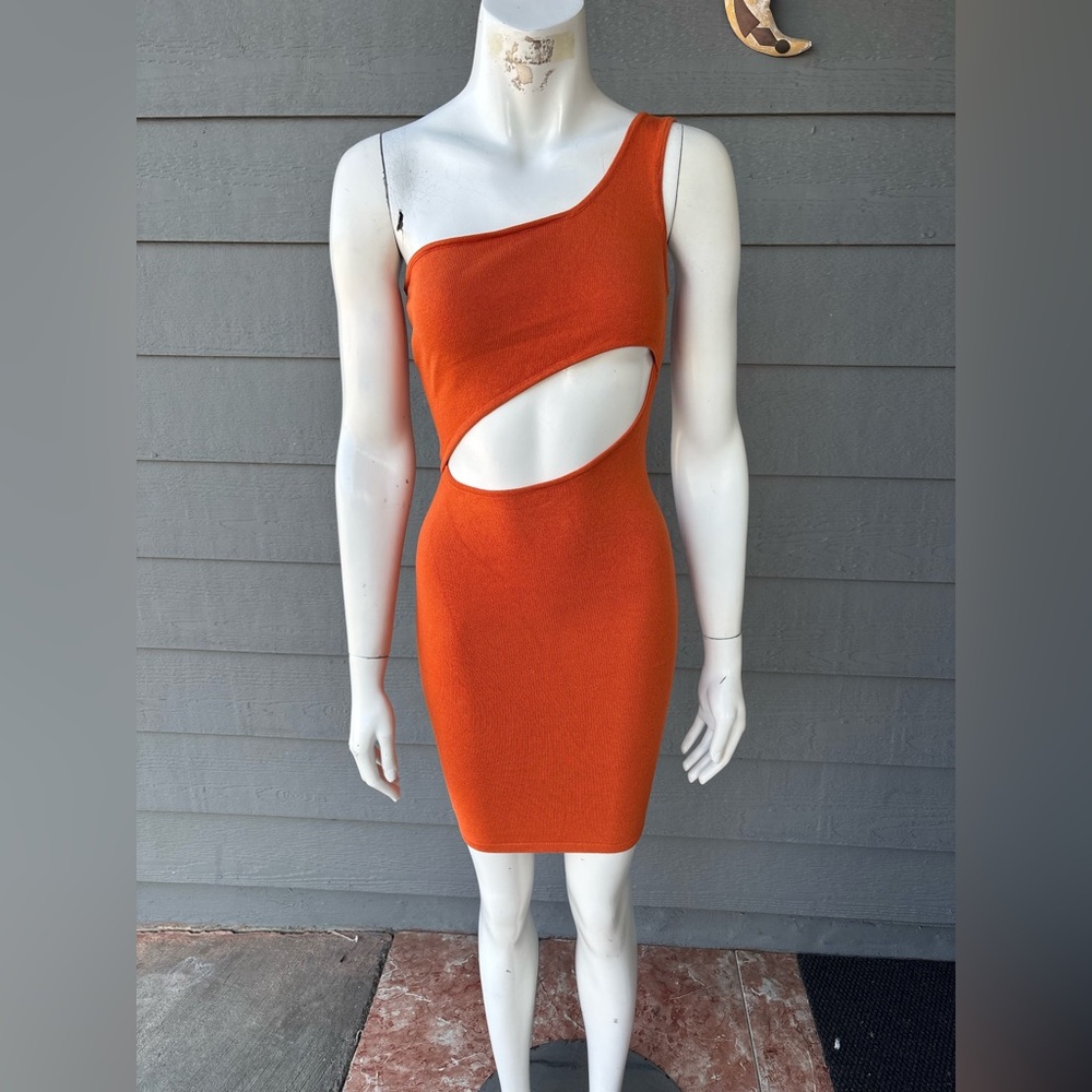 Hera Collection Vibrant Orange One-Shoulder Dress